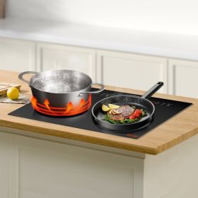 1800W 2 Burner Induction Cooktop Electric Countertop Burner Touch Control (Option: Black)
